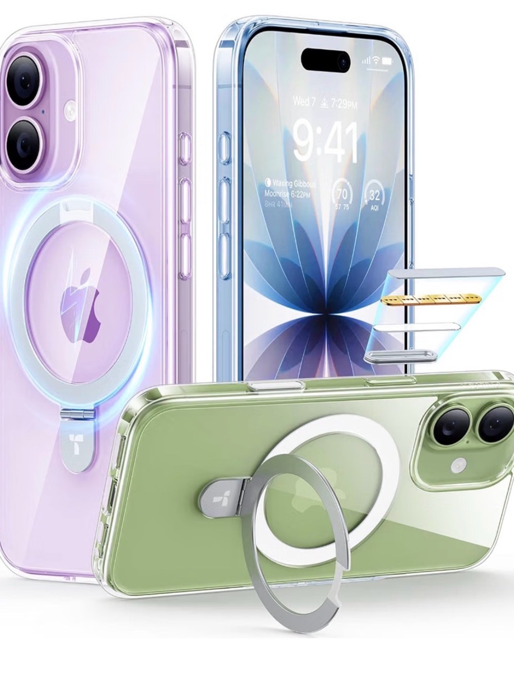 TORRAS for iPhone 17 Case Clear Magnetic Stand, Fit for MagSafe, 6.3"